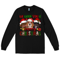 Black We Woof You A Merry Christmas Long Sleeve Tee - FaDigitalArtStudio