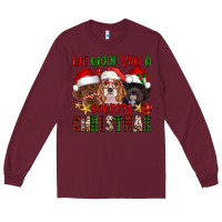 Burgundy We Woof You A Merry Christmas Long Sleeve Tee - FaDigitalArtStudio