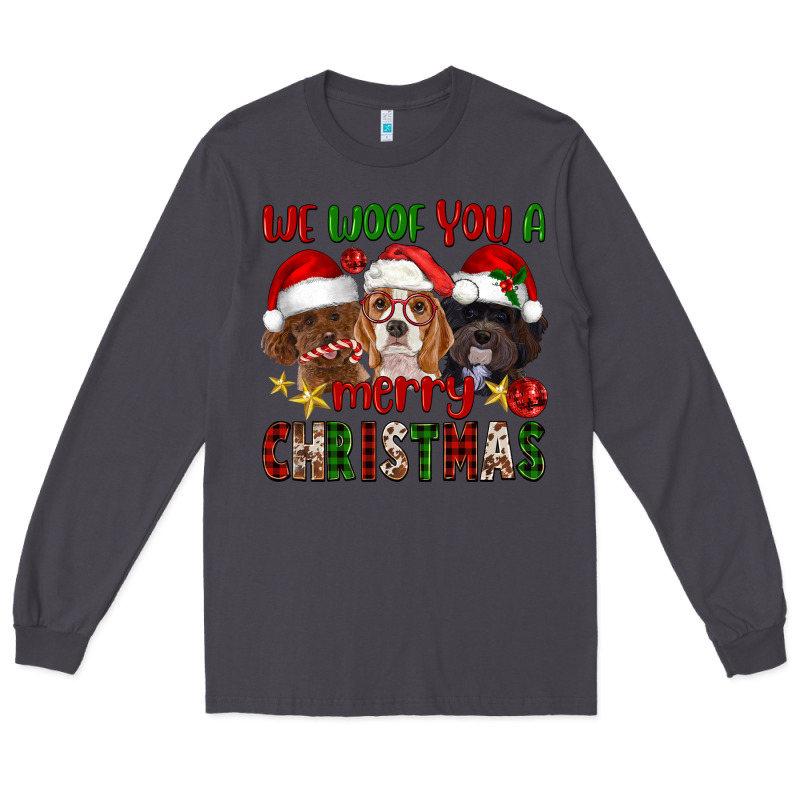 We Woof You A Merry Christmas Long Sleeve Tee by FaDigitalArtStudio | Teevron