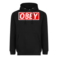 Black obey Heavyweight Hoodie - linhVisuals