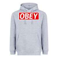 Heather Grey obey Heavyweight Hoodie - linhVisuals
