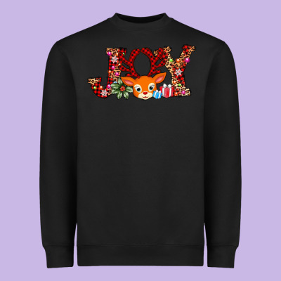 Joy Reindeer Heavyweight Sweatshirt Designed By Adodesignshop