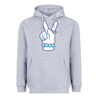 Heather Grey girl peace sign Heavyweight Hoodie - linhVisuals