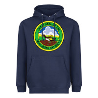 Navy great seal of the muscogee nation Heavyweight Hoodie - linhVisuals