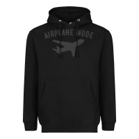 Black airplane mode funny traveling design with flying plane Heavyweight Hoodie - linhVisuals