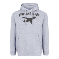 Heather Grey airplane mode funny traveling design with flying plane Heavyweight Hoodie - linhVisuals