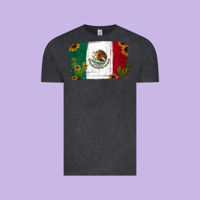 Mexican Flag Cactus Sunflower Vintage Tee Designed By Jasminsmagicworld