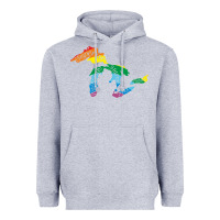 Heather Grey all michigan great lakes rainbow colors Heavyweight Hoodie - linhVisuals