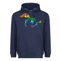 Navy all michigan great lakes rainbow colors Heavyweight Hoodie - linhVisuals