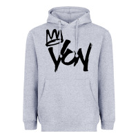 Heather Grey KING VON Heavyweight Hoodie - linhVisuals