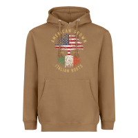 Toasted Coconut american grown italian roots italy flag vintage tree Heavyweight Hoodie - linhVisuals