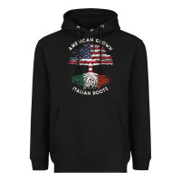 Black american grown italian roots usa italy flag tree Heavyweight Hoodie - linhVisuals
