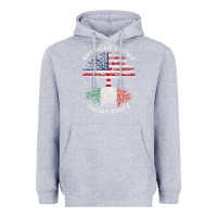 Heather Grey american grown italian roots usa italy flag tree Heavyweight Hoodie - linhVisuals