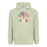 Matcha american grown italian roots usa italy flag tree Heavyweight Hoodie - linhVisuals