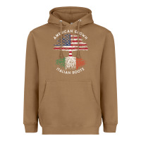 Toasted Coconut american grown italian roots usa italy flag tree Heavyweight Hoodie - linhVisuals