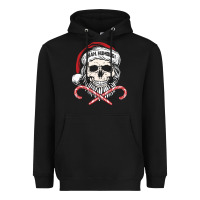 Black bah humbug skull santa hat christmas funny quote Heavyweight Hoodie - linhVisuals