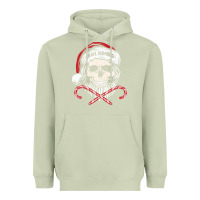 Matcha bah humbug skull santa hat christmas funny quote Heavyweight Hoodie - linhVisuals