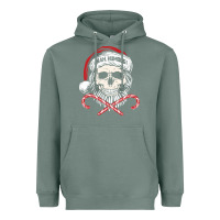 Sage bah humbug skull santa hat christmas funny quote Heavyweight Hoodie - linhVisuals