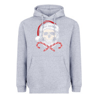 Heather Grey bah humbug skull santa hat christmas funny quote Heavyweight Hoodie - linhVisuals