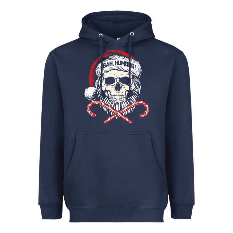 Bah Humbug Skull Santa Hat Christmas Funny Quote Heavyweight Hoodie by linhVisuals | Teevron