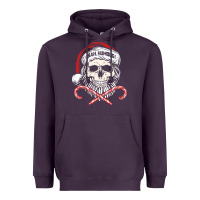 Plum bah humbug skull santa hat christmas funny quote Heavyweight Hoodie - linhVisuals