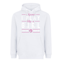 White basketball gifts for girls i know i play like a girl try to keep up in Heavyweight Hoodie - linhVisuals