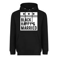 Black black happy & married funny wedding gifts Heavyweight Hoodie - linhVisuals