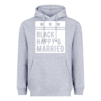 Heather Grey black happy & married funny wedding gifts Heavyweight Hoodie - linhVisuals