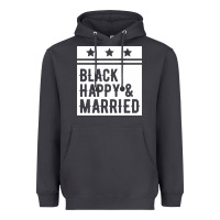 Black Happy & Married Funny Wedding Gifts Heavyweight Hoodie | Teevron