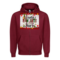 Burgundy santa's favorite nurse Zipper Hoodie - AdoDesignShop