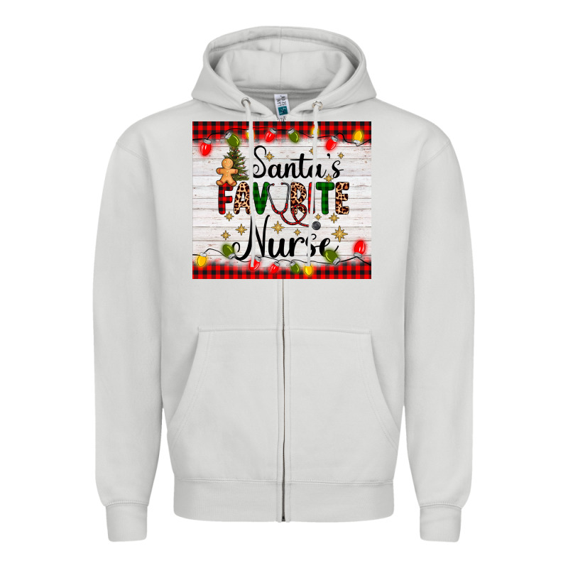Santa's Favorite Nurse Zipper Hoodie by AdoDesignShop | Teevron