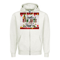 Oatmeal Heather santa's favorite nurse Zipper Hoodie - AdoDesignShop