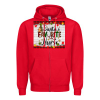 Red santa's favorite nurse Zipper Hoodie - AdoDesignShop