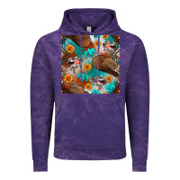 Cloud Purple western cowboy hat seamless pattern Vintage Hoodie - BundleAndBundleShop