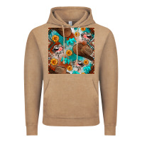 Vintage Coffee western cowboy hat seamless pattern Vintage Hoodie - BundleAndBundleShop