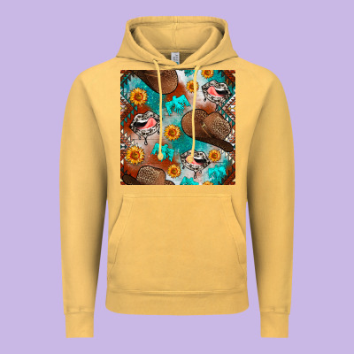 Western Cowboy Hat Seamless Pattern Vintage Hoodie Designed By Bundleandbundleshop