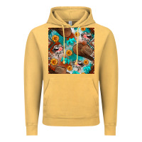 Vintage Mustard western cowboy hat seamless pattern Vintage Hoodie - BundleAndBundleShop