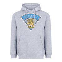 Heather Grey faded style suomi finland lion design Heavyweight Hoodie - linhVisuals