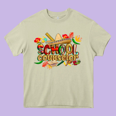 Cinco De Mayo School Counselor Heavy Core Tee Designed By Cowgirlartshop