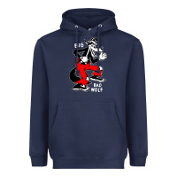 Navy big bad wolf Heavyweight Hoodie - linhVisuals