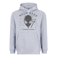 Heather Grey neck deep clässic Heavyweight Hoodie - linhVisuals