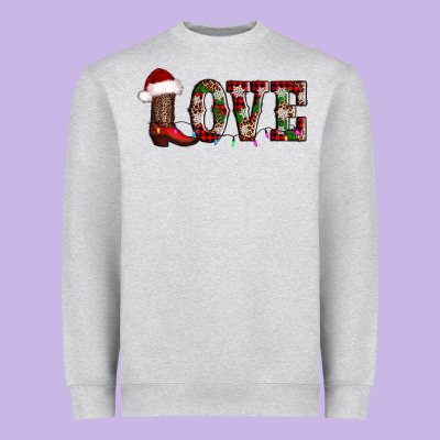 Love Christmas Boots Heavyweight Sweatshirt Designed By Adodesignshop