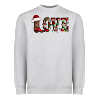 Heather Grey love christmas boots Heavyweight Sweatshirt - AdoDesignShop