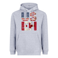 Heather Grey canada us eh american canadian flag vintage america colors patriotic g Heavyweight Hoodie - linhVisuals