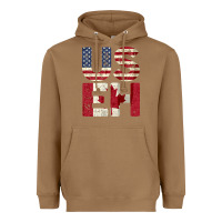 Toasted Coconut canada us eh american canadian flag vintage america colors patriotic g Heavyweight Hoodie - linhVisuals