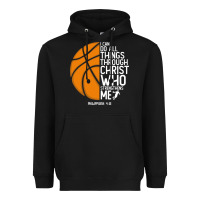 Black christian basketball i can do all things through christ philippians 41 Heavyweight Hoodie - linhVisuals