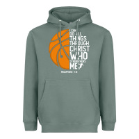 Sage christian basketball i can do all things through christ philippians 41 Heavyweight Hoodie - linhVisuals