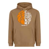Toasted Coconut christian basketball i can do all things through christ philippians 41 Heavyweight Hoodie - linhVisuals