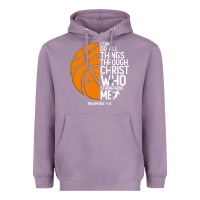 Lavender christian basketball i can do all things through christ philippians 41 Heavyweight Hoodie - linhVisuals