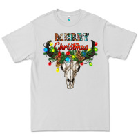 Dove Grey merry christmas bull skull Premium Tee - RanaPortraitStore